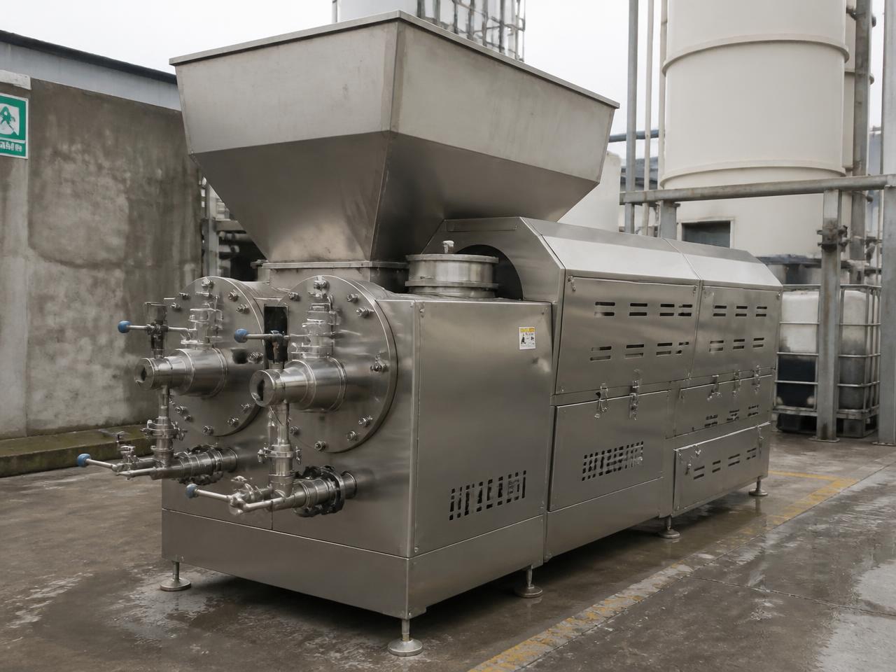 Stainless steel tahini grinding machine in the Rafeden facility